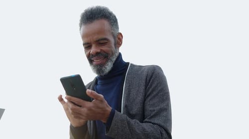 Mature Man Using Smartphone
