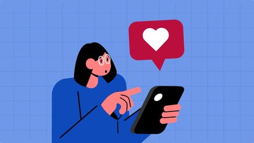 Animated Flat Design Social Media Like Reaction