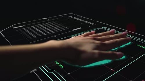 Hand Scanning Futuristic Touchscreen for Access Point