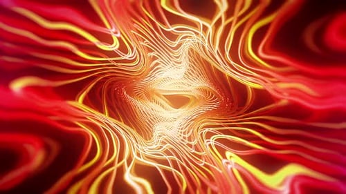VJ Red Orange Neon Wavy Tunnel