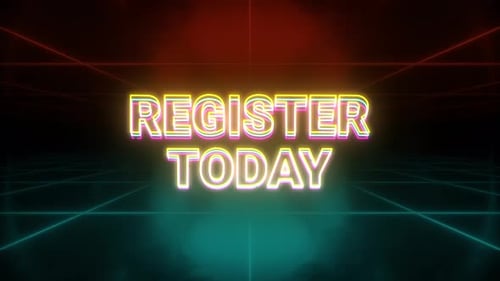 Registrieren Sie sich noch heute, animierter Retro-Hintergrund