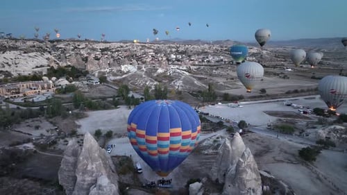 Hot Air Balloons Floating Over Cappadocia at Sunrise
