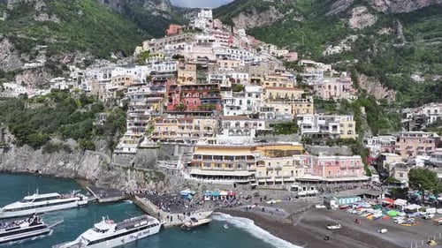 Amalfi Coast At Positano In Salerno Italy.
