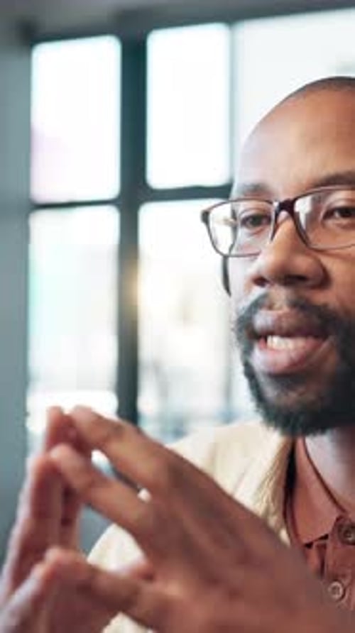 Businessman, consultant and explanation with headset for online advice or help desk at call center