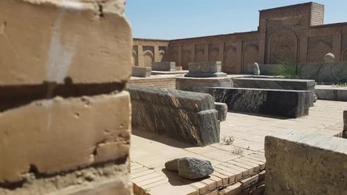 Chor-Bakr Necropolis in Bukhara, Uzbekistan, Ancient Stone Walls and Tombs