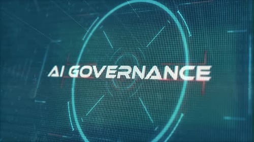 Ai Governance Words In Techno Sci Fi On Digital Background