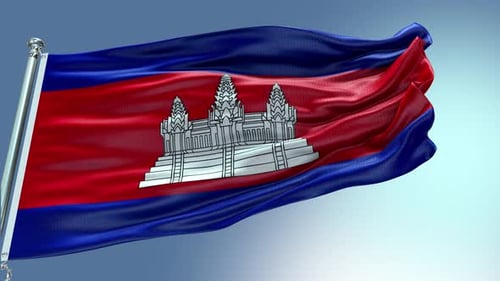 Realistic Waving Cambodia Flag Loop Animation