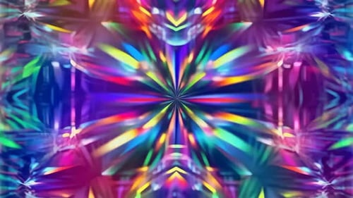 Motifs néon abstraits en forme de kaléidoscope Vj Loop aux couleurs vives