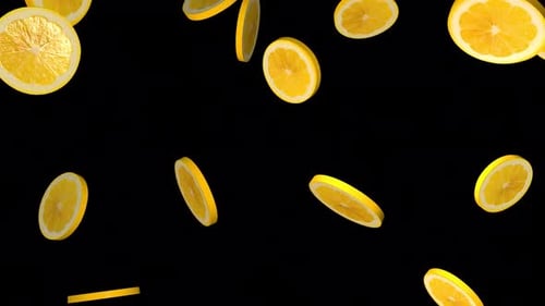Animated Falling Lemon Slices