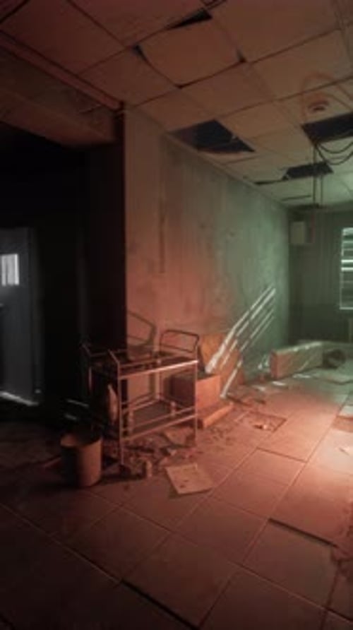 Gritty Abandoned Corridor Walkthrough Motion Background