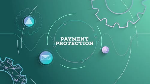 Infographic Payment Protection Green Background Looped
