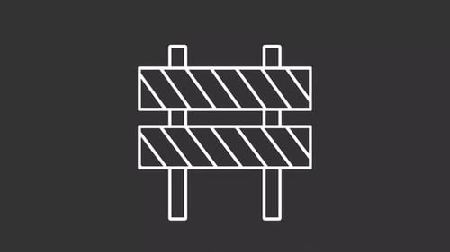 Road barrier white line animation