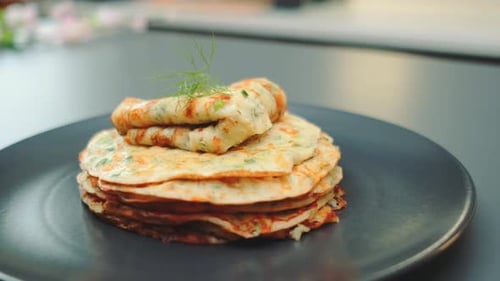 Stack of Delicious Crepes on a Plate