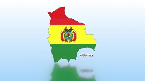 Mapa de Bolivia con bandera