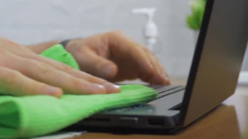 Home Workplace Sanitizing During Coronavirus Pandemic