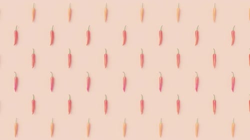 Animated Chili Pepper Pattern Loop with Dynamic Color Shift