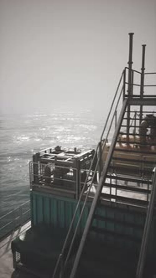 Vast Ocean Stretches From Oil Rig Under the Soft Light of a Quiet Dawn