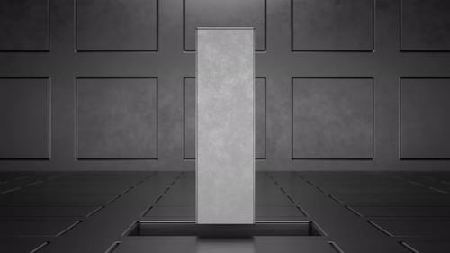 Rotation of metal cube showing chemical element Tungsten.