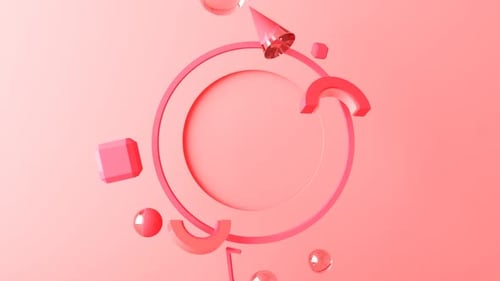Abstract Pink Geometric Composition