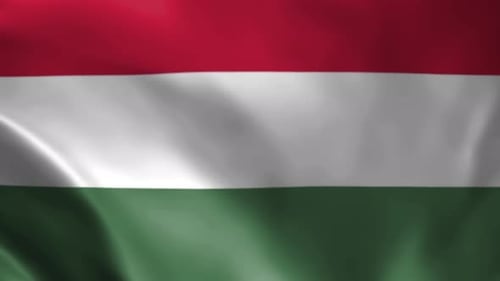 Hungary National Flag Waving Loop Background