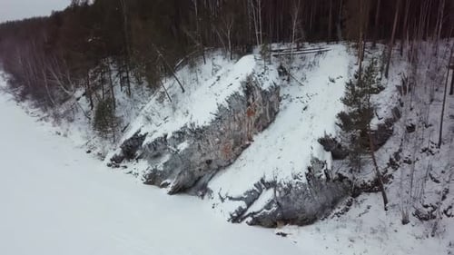 A Beautiful Snowy Rocky Mountain Landscape Captured in the Picturesque Winter Season Stock Clip