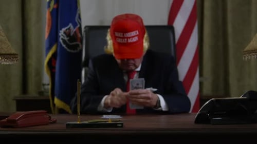 President Trump counting his money in the white house HD