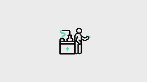 Animated Science Laboratory Experiment Flat Design Icon