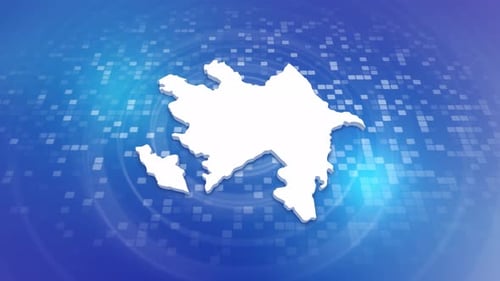 Azerbaijan Map Drawing and Fill Animation with Digital Background