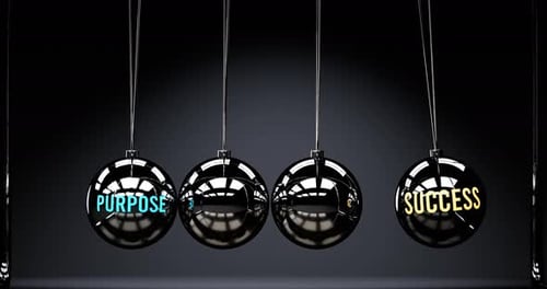 From Purpose To Success Concept With Newton Pendulum Motion