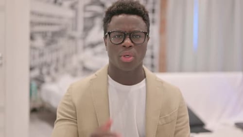Portrait of Angry African American Man Arguing and Fighting