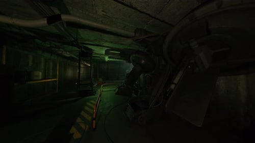 Dystopian Sci-Fi Industrial Corridor Flythrough