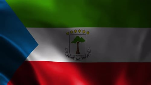 Equatorial Guinea Flag Waving Seamless Loop Animation