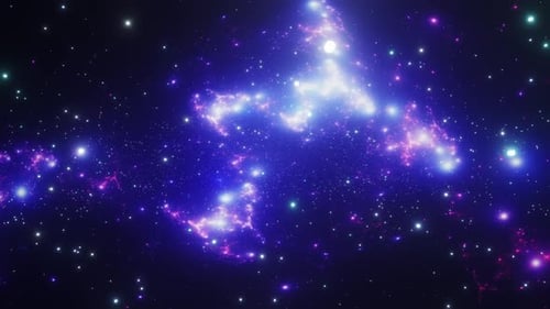 Deep space with nebula and galaxy travel