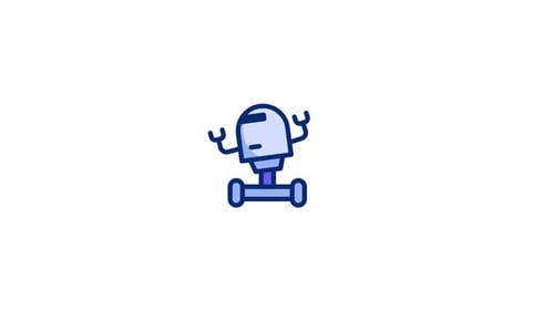 Animated Robot Icon on Wheels