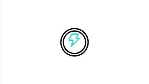 Animated Flat Design Lightning Bolt Energy Icon