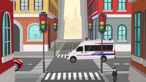 Emergency Ambulance Reaches Location