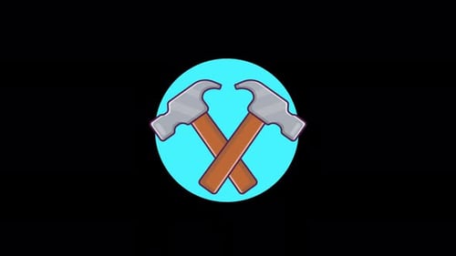 Martillos. Vídeo de animación conceptual sobre herramientas de construcción y reparación: transparente