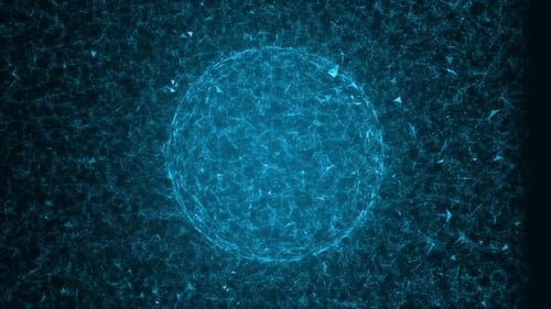 Animated Futuristic Digital Network Sphere Loop Background