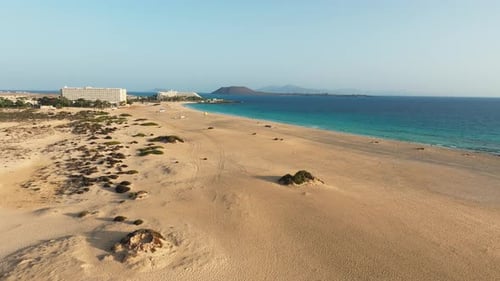 Corralejo Beach and Lobos Island in Fuerteventura, Canary Islands