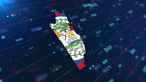 Belize Landkarte und Flagge animiert