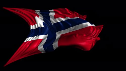 Realistic 3D Waving Norway National Flag