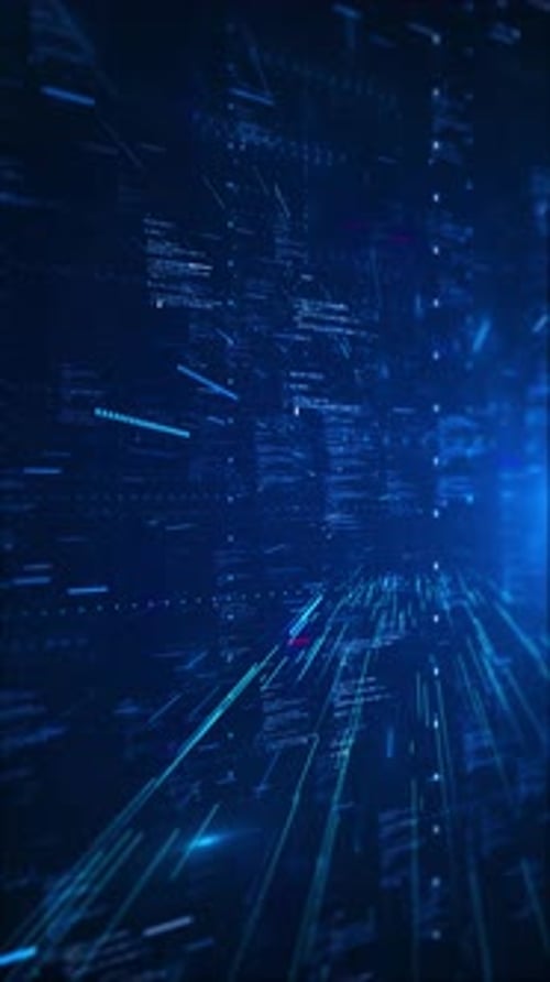 Futuristic Digital Data Code Vertical Background Animation