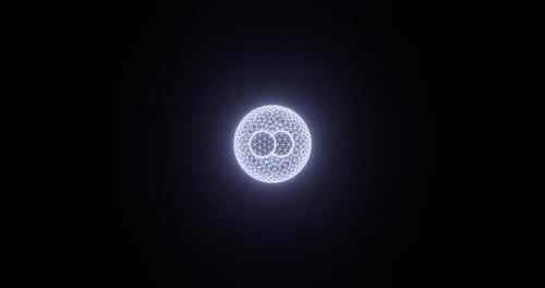 Futuristic Glowing Wireframe Sphere Technology Background