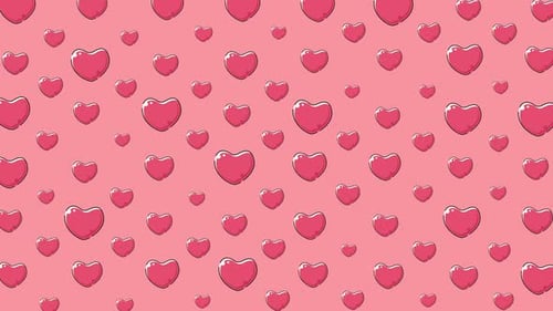 Animated Pink Hearts Pattern Background Loop