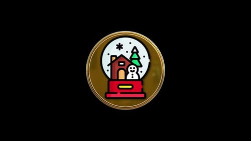 Snowball Gold Circle Icon Animation