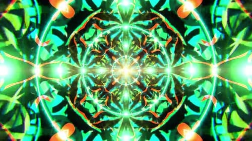 Vibrant green kaleidoscope pattern