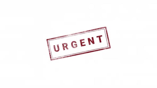 Urgent Rubber Stamp Red Distressed Text Reveal