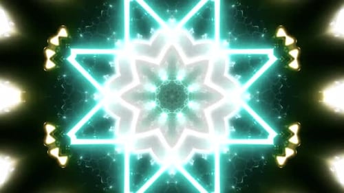 Animated Futuristic Glowing Kaleidoscopic Digital Background Loop