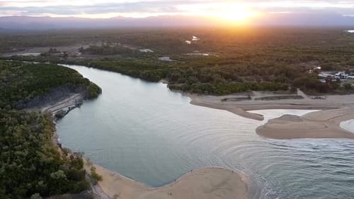 Flying low over creek in North Queensland