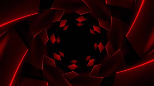 Red Star Shape Spiral Background Vj Loop In HD